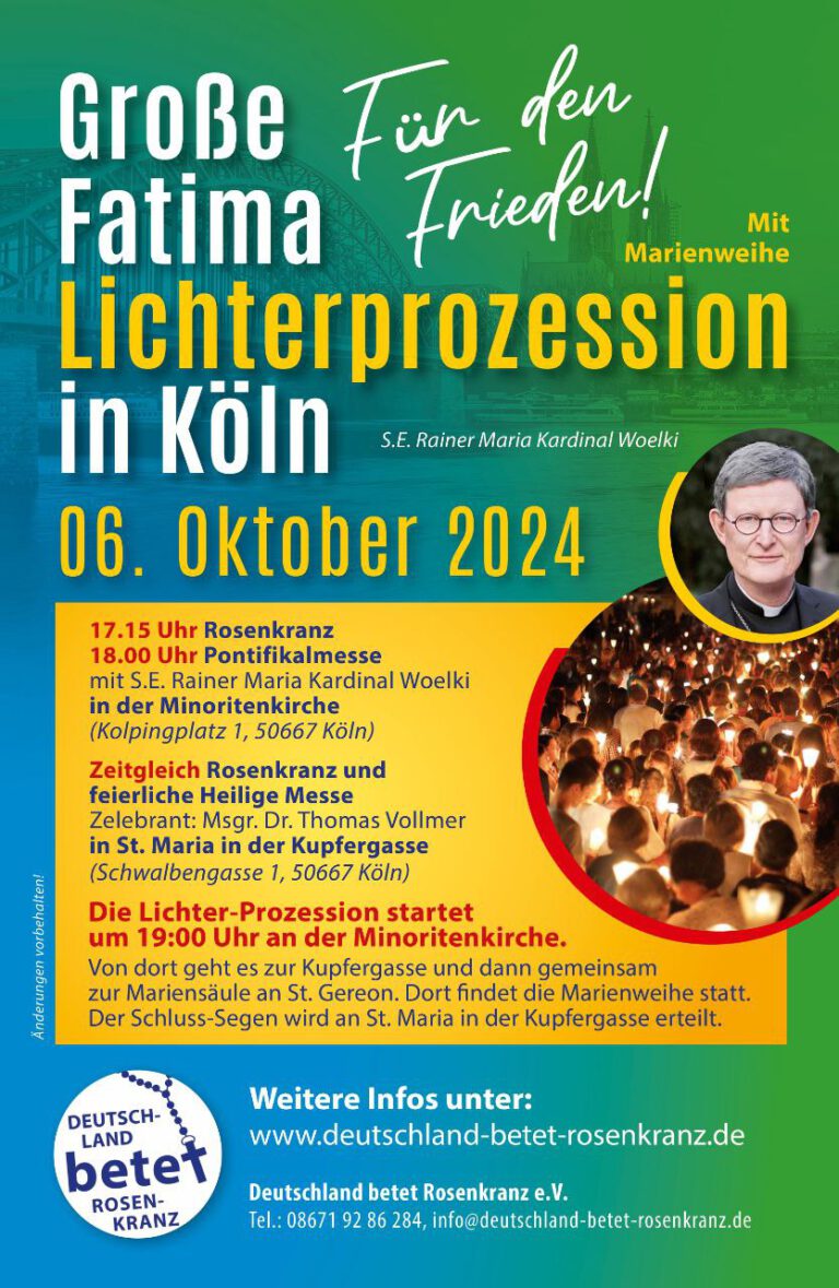 Große Fatima-Lichterprozession in Köln!